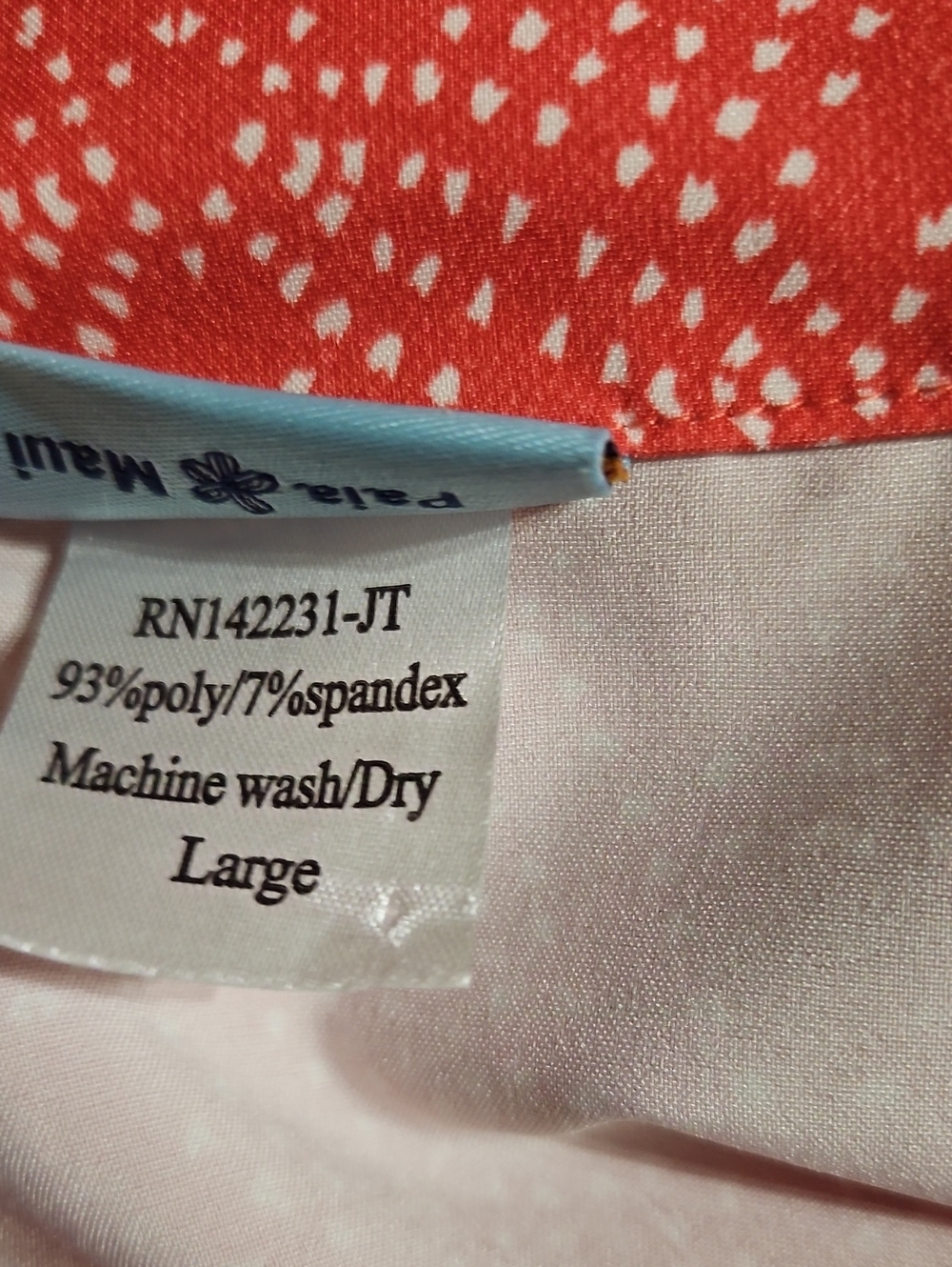 Rip Skirt Hawaii Length 3 Wrap Skirt Midi Pink White Geometric Print - Picture 4 of 5